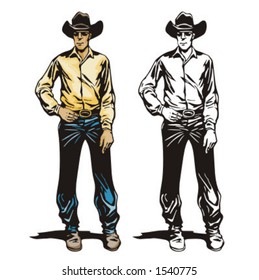 Ilustração de um cowboy.