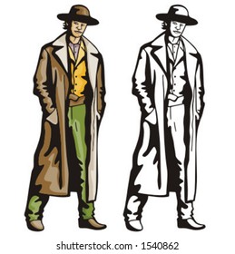 Illustration of a cowboy.