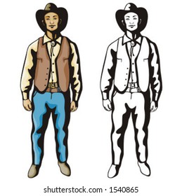 Illustration of a cowboy.