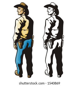 Illustration of a cowboy.