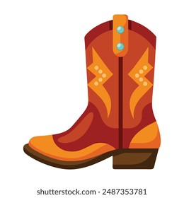 Illustration of Cowboy boot Isolated on white