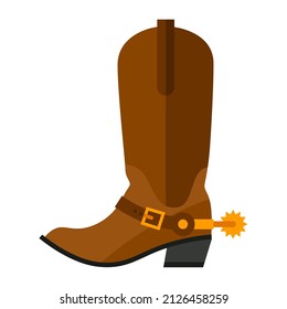 Illustration of cowboy boot. Wild west object. Image for game or adventure.