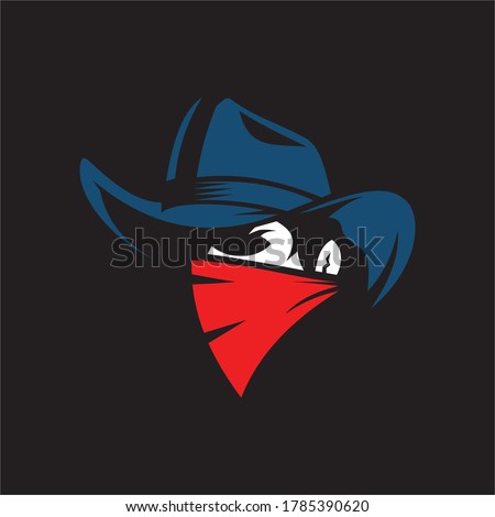 Illustration Cowboy gaming logo vector