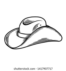 Illustration Cowboy Hat Isolated On White Stock Vector (Royalty Free ...