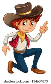 Illustration of a cowboy on a white background