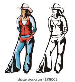Illustration of a cowgirl.