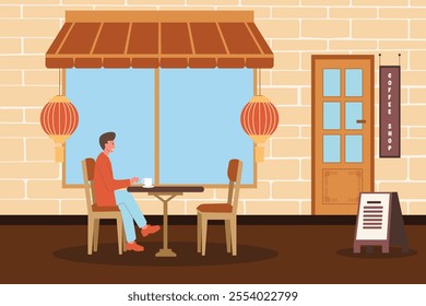 Illustration of Cozy Coffee Shop