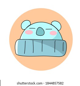 Illustration of cozy hat koala