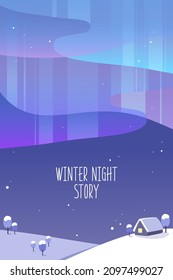 An Illustration Of The Cozy Winter Night Scenery