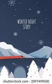 An Illustration Of The Cozy Winter Night Scenery