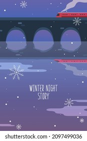 An Illustration Of The Cozy Winter Night Scenery