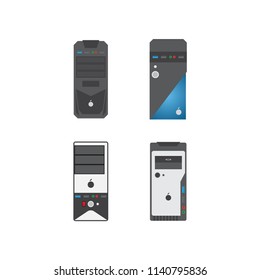 Illustration of CPU case graphic design template