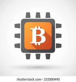 Illustration of a CPU icon with a bitcoin sign