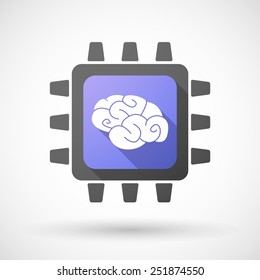 Illustration of a CPU icon with a brain