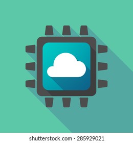 Illustration of a CPU icon with a cloud