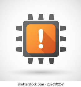 Illustration of a CPU icon with an exclamation sign