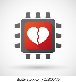 Illustration of a CPU icon with a heart