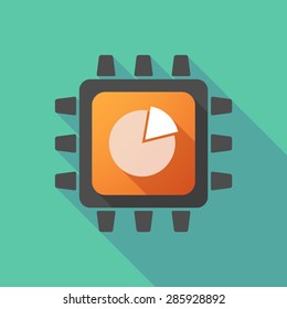 Illustration of a CPU icon with a pie chart