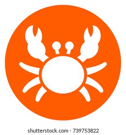 Illustration of crab circle orange icon