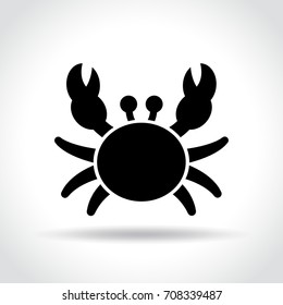 Illustration of crab icon on white background