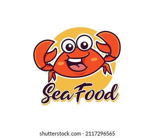 Illustration crab logo seafood template