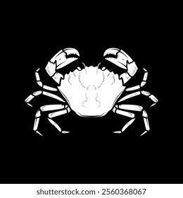 Illustration of crab. Monocrom crab. Seafood. For poster, emblem, menu.