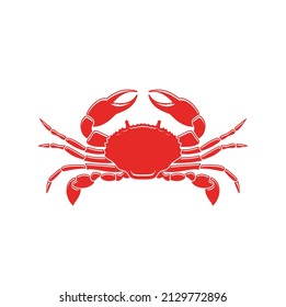 illustration of crab, seafood icon, vector art.