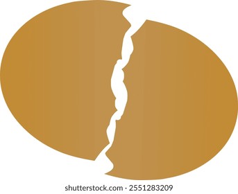 Illustration of cracked brown egg