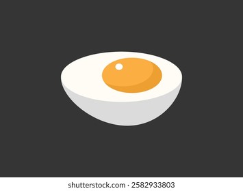 Illustration of an Cracked Egg Half Boiled