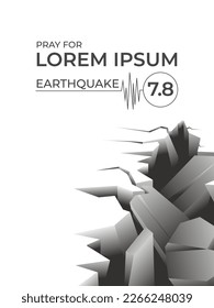 illustration of cracked ground due to earthquake. suitable for condolences for regions or countries that are grieving due to the earthquake