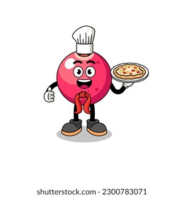 Illustration of cranberry as an italian chef , character design
