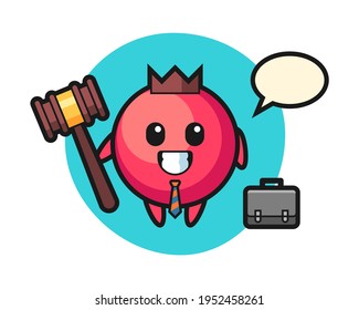 Illustration of cranberry mascot as a lawyer, cute style design for t shirt, sticker, logo element
