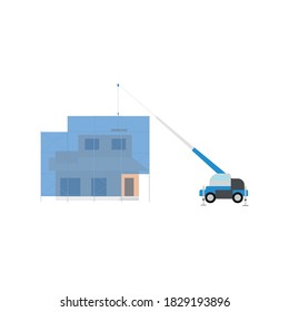Ilustración de un coche de grúa funcionando