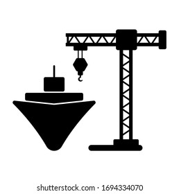illustration of a crane on white background