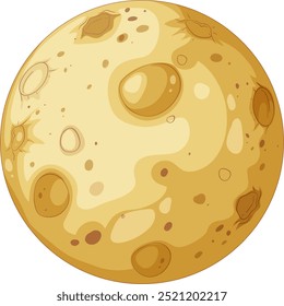 Illustration of a cratered moon surface