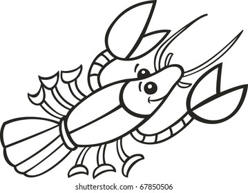 illustration of Crayfish for coloring book