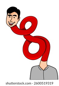 Illustration of a crazy head