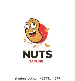 Illustration crazy nuts logo, funny nut mascot vector