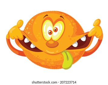 illustration of a crazy orange