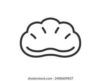 Ilustración del icono del pan de crema (dibujo de líneas).