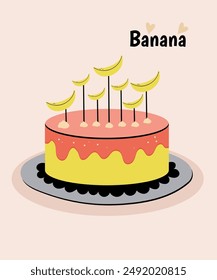  Illustration Cream Cake at Banana Taste
