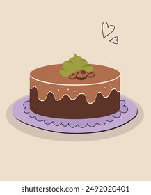 Illustration Cream Cake at Chocolate Taste