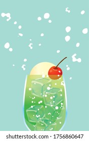 Illustration of cream soda and juice