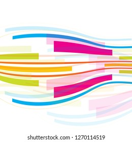 Illustration created with warped colorful stripe on white background. on vector illustration eps.10