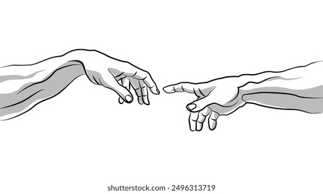  Illustration der Schöpfung Adams
Adams Finger und Gottes Finger