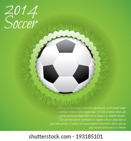 Illustration of a creative ball in grass circle 