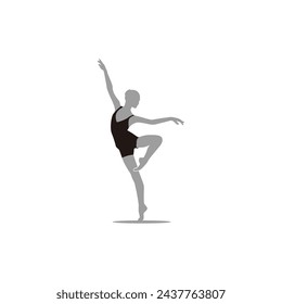 Illustration creative ballet silhouette vector template