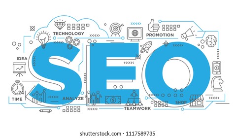 	
Illustration Of Creative Banner, Digital Marketing SEO Asset For Presentation Or Cover Pictogram, Abstract Thin Line Icon. Use For Background And Annual Report Cover. Searh Enggine Optimization.