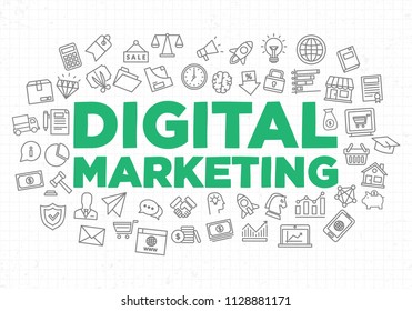 illustration of creative banner, digital marketing asset for presentation or cover pictogram, abstract thin line icon, with hand drawing paper concept