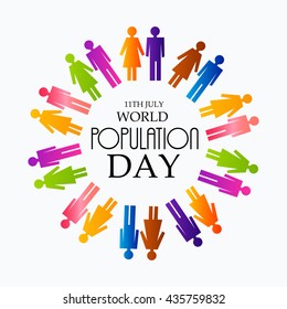 illustration of a Creative a beautiful greeting for World Population Day.